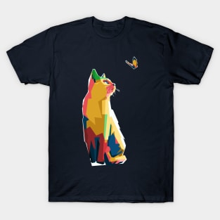 Cat And butterfly T-Shirt